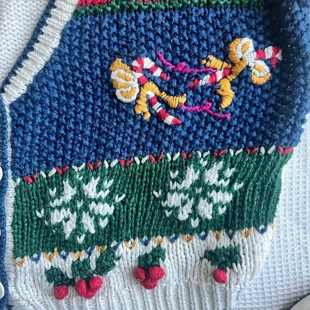 Margules Vintage Women’s Christmas Holiday Seasonal Embroidered Sweater Size M